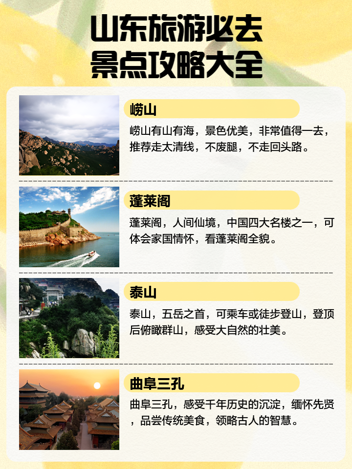 山東旅游景點(diǎn)一覽，美景盡收眼底，山東美景一覽，景點(diǎn)大全與盡收眼底之旅