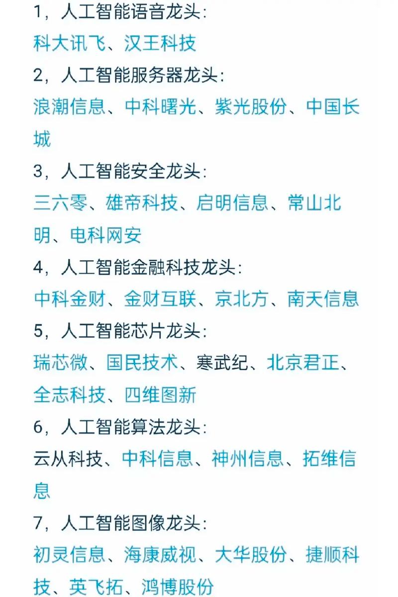 人工智能龍頭股票前五名，深度解析與前景展望，人工智能龍頭股票TOP5深度解析與前景展望